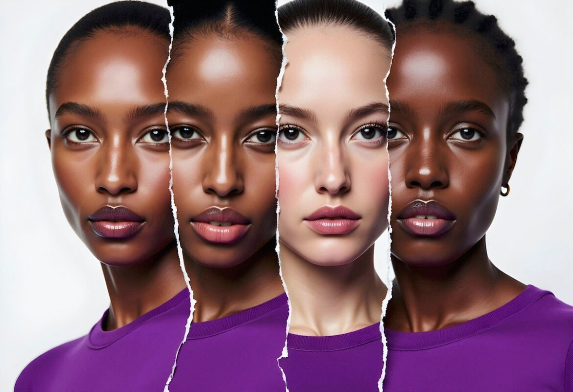 Four diverse women with different skin tones.